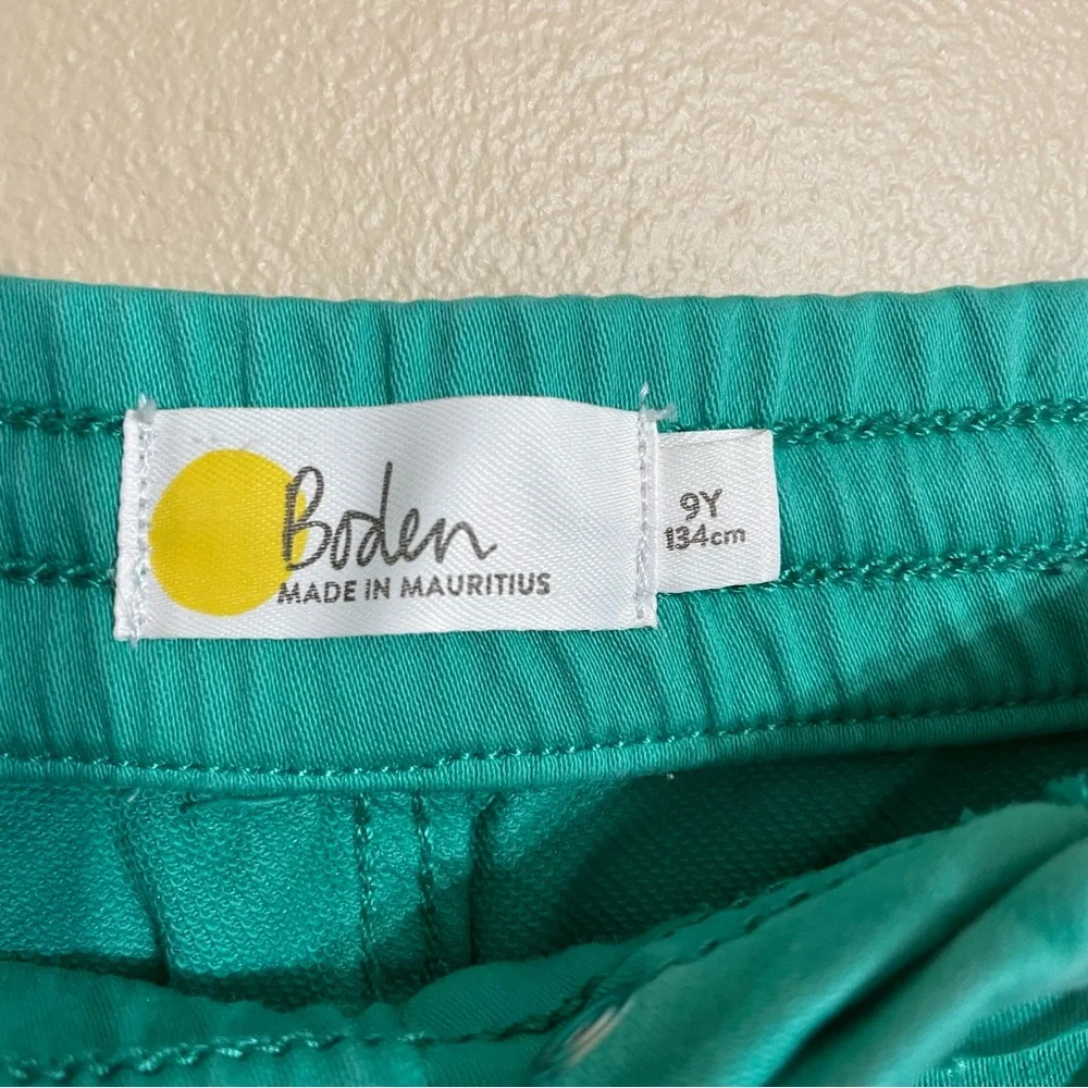 Mini Boden teal jeans button drawstring pull on‎ size 9Y